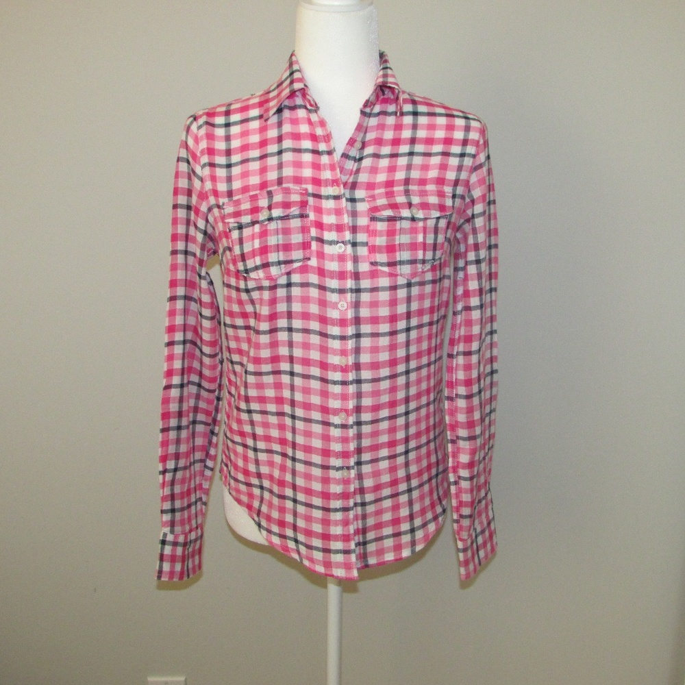 4/$20 🌸 Aeropostale Pink and Black Check Shirt
